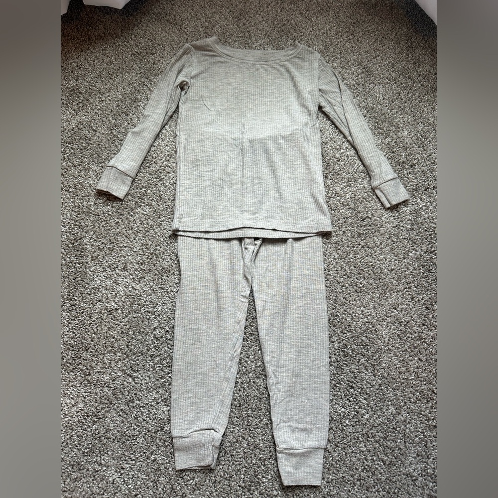 Little Sleepies Gray Pajama Set Soft Knit Long Sleeve